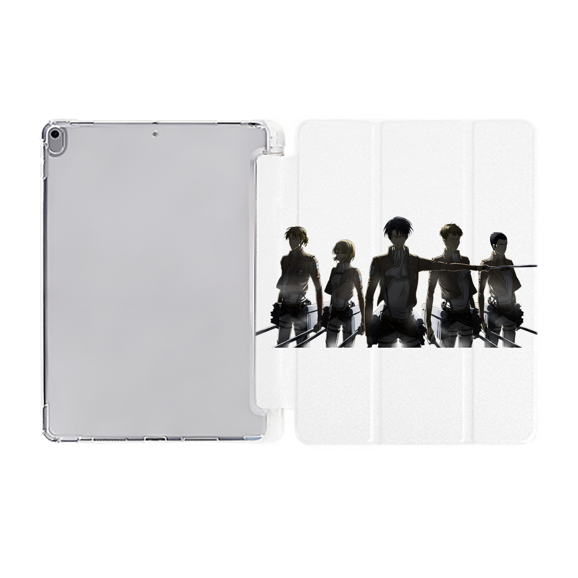 （画像用） 進撃の巨人 Attack on Titan IPad ケース ペン収納付き 三つ折りスタンド PUレザー×シリコン 対応機種9.5/10.5/10.9インチ